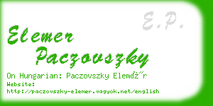 elemer paczovszky business card